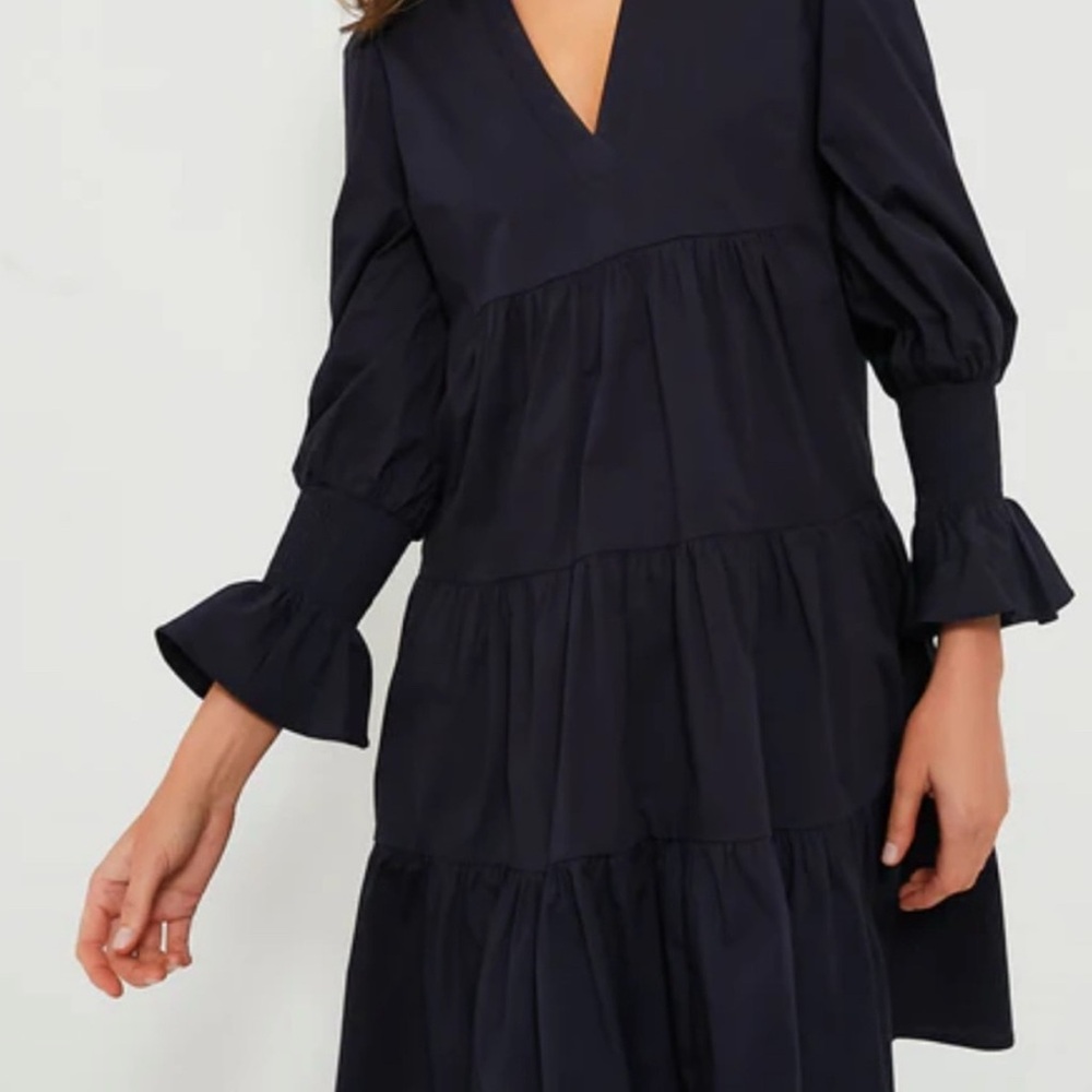 Elegant Navy Tiered Tuckernuck Dress